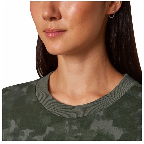 Mondetta Lightweight Active Top Sweatshirt Army Green Print Women’s XL - Picture 4 of 13